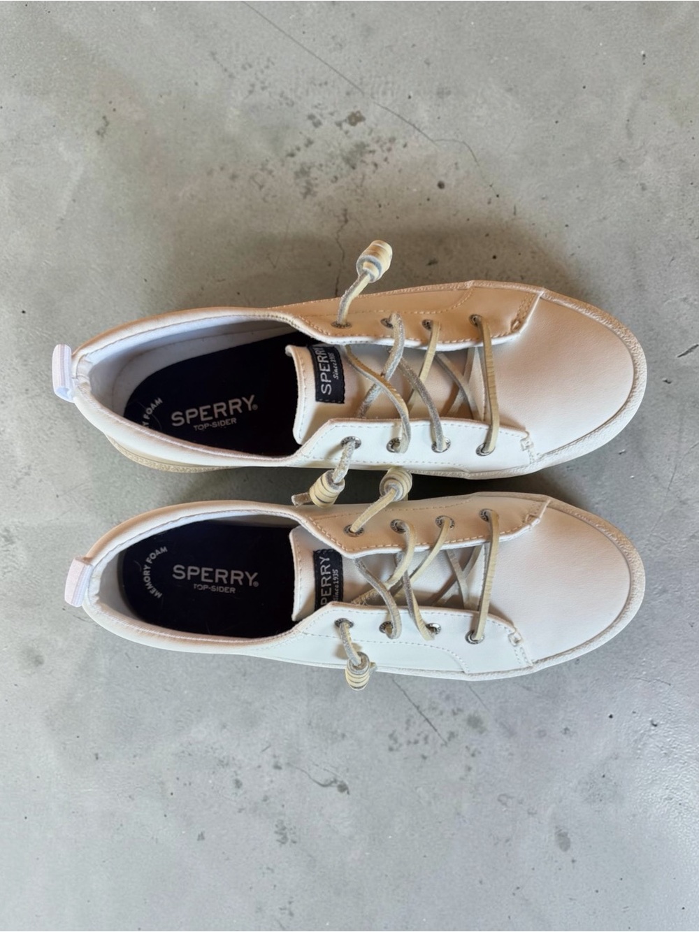 Sperry Top-Sider Crest Vibe White Leather Lace-Up Women's Shoes Size 9